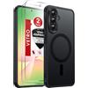 LeYi Cover Magnetica per Samsung Galaxy A56 5G con Vetro Temperato(Nero) | Custodia per A 56 Traslucida Opaca Anti-Impronte Resistente ai Graffi Paraurti in TPU Antiurto Protettiva Case