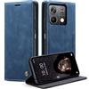 Azororo Cover per Redmi Note 13 5G, Premium PU Pelle Custodia, Magnetica Carta Fessura Portafoglio Case, Flip Cavalletto Custodia per Redmi Note 13 5G - Blu