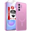 LeYi Cover Magnetica per Samsung A57 5G con 2 Pezzi Vetro Temperato(Rosa) | Custodia per Galaxy A 57 Traslucida Opaca Anti-Impronte Resistente ai Graffi Paraurti in TPU Antiurto Protettiva Case