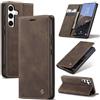Azororo Cover per Samsung Galaxy S25 FE 5G, Premium PU Pelle Custodia, Magnetica Carta Fessura Portafoglio Case, Flip Cavalletto Custodia per Samsung Galaxy S25 FE - Caffè