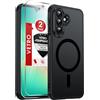 LeYi Cover Magnetica per Samsung Galaxy A27 5G con Vetro Temperato(Nero) | Custodia per Samsung A 27 Traslucida Opaca Anti-Impronte Resistente Antigraffi TPU Bumper Antiurto Protettiva Case