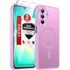 LeYi Cover Magnetica per Samsung A26 5G con 2 Pezzi Vetro Temperato(Rosa) | Custodia per Galaxy A 26 Traslucida Opaca Anti-Impronte Resistente ai Graffi Paraurti in TPU Antiurto Protettiva Case