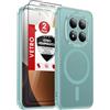 LeYi Cover Magnetica per Redmi 15 Pro 5G con Vetro Temperato(Blu Teal) | Custodia per Xiaomi Redmi 15Pro 5G Traslucida Opaca Anti-Impronte Resistente Antigraffi TPU Antiurto Protettiva Case