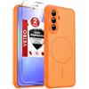 LeYi Cover per Samsung Galaxy A36 5G con Vetro Temperato(Arancione) | Custodia Magnetica per A 36 Traslucida Opaca Anti-Impronte Resistente ai Graffi Paraurti in TPU Antiurto Protettiva Case