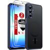 LeYi Cover Magnetica per Samsung Galaxy A17 5G con Vetro Temperato(Blu) | Custodia per A 17 Traslucida Opaca Anti-Impronte Resistente ai Graffi Paraurti in TPU Antiurto Protettiva Case