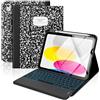 MoKo Custodia con Tastiera Multi-touch per iPad (A16)11ª/10ªgen,Quad Ner | Retroilluminazione 7 colori, trackpad multitouch, porta pennino per iPad 11" 2025 e iPad 10,9" 2020