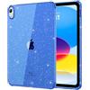 MoKo Trasparente Cover per iPad (A16) 11a Gen. 2025, Blu Marino Glitter | Morbido TPU Trasparente Antiurto Cover Custodia Protettiva Antiurto Sottile e Leggero Custodia Copertura Posteriore Leggera