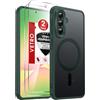 LeYi Cover Magnetica per Samsung Galaxy A56 5G con Vetro Temperato(Verde) | Custodia per A 56 Traslucida Opaca Anti-Impronte Resistente ai Graffi Paraurti in TPU Antiurto Protettiva Case