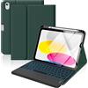 MoKo Custodia con Tastiera Multi-touch per iPad (A16) 11ª/10ªgen,Verd Nott | Retroilluminazione 7 colori, trackpad multitouch, porta pennino per iPad 11" 2025 e iPad 10,9" 2020