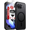 LeYi Cover Magnetica per Google Pixel 9A con 2 Pezzi Vetro Temperato, | Custodia per Pixel 9a Traslucida Opaca Anti-Impronte Resistente ai Graffi Paraurti in TPU Antiurto Protettiva Case, Nero