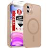 LeYi Cover Magnetica per iPhone 11 con 2 Pezzi Vetro Temperato(Marrone) | Custodia per iPhone 11 Traslucida Opaca Anti-Impronte Resistente ai Graffi Paraurti in TPU Antiurto Protettiva Case 6,1''