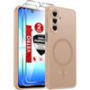 LeYi Cover Magnetica per Samsung Galaxy A17 5G con Vetro Temperato(Marrone) | Custodia per A 17 Traslucida Opaca Anti-Impronte Resistente ai Graffi Paraurti in TPU Antiurto Protettiva Case