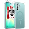LeYi Cover Magnetica per Samsung Galaxy A26 5G(Verde chiaro) | Custodia per A 26 con Vetro Temperato Traslucida Opaca Anti-Impronte Resistente Antigraffi TPU Antiurto Protettiva Case