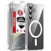 LeYi Cover Magnetica per Samsung S24 5G con Vetro Temperato(Trasparente) | Custodia [Compatibile con MagSafe] Protezione Fotocamera TPU Bumper Originale Antiurto Protettiva Case per Galaxy S 24