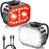 Rolgno Luci Bicicletta LED, Ultra Sottile & Leggero Luce Bici, 5+6 modalità | Luce Bicicletta Anteriore e Posteriore, Ricaricabile USB & Impermeabili IP65 Fanali Bici per Ciclismo, Montagna, Campeggio