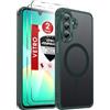 LeYi Cover Magnetica per Samsung Galaxy A26 5G con Vetro Temperato(Verde) | Custodia per A 26 Traslucida Opaca Anti-Impronte Resistente ai Graffi Paraurti in TPU Antiurto Protettiva Case