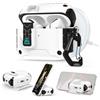Generico Cover Air Pods 4 Protettiva Antiurto Rigida in PC + TPU, Chiusura di Sicurezza, Ricarica Wireless, LED Visibile, Moschettone Incluso, Protezione Completa da Urti e Graffi