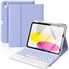 MoKo Custodia con Tastiera Multi-touch per iPad (A16) 11ª/10ªgen, Lavanda | Retroilluminazione 7 colori, trackpad multitouch, porta pennino per iPad 11" 2025 e iPad 10,9" 2020