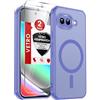 LeYi Cover Magnetica per Google Pixel 9A con Vetro Temperato(Azzurro) | Custodia per Pixel 9a Traslucida Opaca Anti-Impronte Resistente ai Graffi Paraurti in TPU Antiurto Protettiva Case