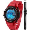 SOCICO Orologio digitale per bambini, resistente all'acqua 5ATM, orologio per bambini illuminato a 7 colori con sveglia e cronometro per bambine e bambini dai 5 ai 12 anni.