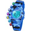 SOCICO Orologio digitale per bambini, resistente all'acqua 5ATM, orologio per bambini illuminato a 7 colori con sveglia e cronometro per bambine e bambini dai 5 ai 12 anni.