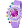 SOCICO Orologio digitale per bambini, resistente all'acqua 5ATM, orologio per bambini illuminato a 7 colori con sveglia e cronometro per bambine e bambini dai 5 ai 12 anni.