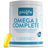 +LIFE Omega 3 IFOS 5 Stelle Certificato Con Vitamina D3 e E PiùLife, 240 Softgel | Fino a 5 al giorno, 2000 mg EPA e 1000 mg DHA Dose, Olio di Pesce Puro (Fish Oil), Vitamina D 2000 UI, Cuore Cervello e Vista