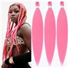 YDDM Capelli Per Treccine Africane Rosa Extension Treccine Texture Yaki Easy Install per Principianti 20 Pollici 3 Pezzi Capelli Leggeri e Naturali per Box Braids, Twist e Crochet