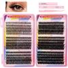 ZOVRIXIA 570 Pezzi Kit Ciglia Finte Ciuffetti, 30-40-50-60-80-100D Lash Clusters | DIY Ciuffetti Ciglia Finte Kit con Colla, Solvente e Pinzetta, Kit Extension Ciglia per Ragazze e Donne Principianti(8-16mm)