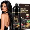 MINYSIC 500ML Shampoo Colorante Nero per Donna Uomo per Capelli Bianchi | Shampoo Colorante Capelli Bianchi, Hair Dye Shampoo 3 in 1, Colore Naturale, Sciampo Colorante Istantaneo, Tinta per Capelli