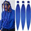 YDDM Capelli Per Treccine Africane Blu Extension Treccine Texture Yaki Easy Install per Principianti 20 Pollici 3 Pezzi Capelli Leggeri e Naturali per Box Braids, Twist e Crochet