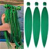 YDDM Capelli Per Treccine Africane Verde Extension Treccine Texture Yaki Easy Install per Principianti 26 Pollici 3 Pezzi Capelli Leggeri e Naturali per Box Braids, Twist e Crochet