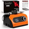 CozyZen Fresa Unghie Elettrica Professionale 45000 RPM con Display LED | Lima Unghie Cablata con Pedale, 6 Frese, Controllo Velocità, per Manicure e Pedicure Professionale a Casa e Salone