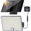 Giliwosy Faretto Led da Esterno Solare con Sensore di Movimento, Luce Solare Led Esterno con 113 LED 2000mAh 4 Modes IP65 Impermeabile, Luci Solari da Giardino con 5M Cavo, 1 Pezzo