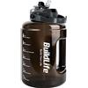 BuildLife Borraccia sportiva, 2,5 l, a prova di perdite, con indicatore del tempo, con coperchio 2 in 1, senza BPA, per palestra (2500 ml, nero)