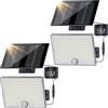 Giliwosy Faretto Led da Esterno Solare con Sensore di Movimento, Luce Solare Led Esterno con 113 LED 2000mAh 4 Modes IP65 Impermeabile, Luci Solari da Giardino con 5M Cavo, 2 Pezzi