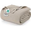 Utopia Bedding Coperta in cotone Waffle 100% Plaid (Cachi - 228x228 cm) | Coperta estiva leggera, da letto morbida, traspirante e di Plaid gaze de coton lit, per coprire qualsiasi tutte le stagioni