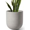 LE TAUCI 25 cm Vaso per Piante, Vaso in Ceramica per Piante da Interno, Vasi per Piante per Casa, Giardino, Patio Ufficio, Vaso per Fiori da Esterno con Fori di Drenaggio, Grigio