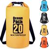 Invool Borsa impermeabile, 5L/10L/20L/30L Borsa asciutta impermeabile, sacca asciutta con tracolla regolabile per escursionismo, nuoto, rafting, surf, ciclismo, campeggio, pesca, Giallo, 20 l