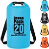 Invool Borsa impermeabile 20 l, tracolla regolabile per escursionismo, nuoto, rafting, surf, ciclismo, campeggio, pesca, Blu