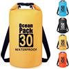 Invool Borsa impermeabile da 5 l/10 l/20 l/30 l, con tracolla regolabile per escursionismo, nuoto, rafting, surf, ciclismo, campeggio, pesca, Giallo, 30L, Organizer per borse