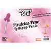 DIABLO GOLOSO - 50 LECCA-LECCA A FORMA DI PENE GIN TONIC GUSTO FRAGOLA 10% ALCOOL