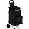 Baroni Home Carrello Porta Spesa 35L, Trolley Spesa con Ruote Tassellate, Impugnatura Ergonomica, Tasca Portaoggetti Frontale, Dimensioni 35x35x94 cm (Nero)