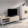 Dmora set Mobili da Soggiorno Nervesa Marrone Rovere Cassetti Modulabile, 5 Ripiani