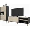 Dmora set Mobili da Soggiorno Acquaviva Marrone Rovere Cassetti Modulabile, 5 Ripiani