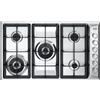 DeLonghi Piano cottura gas PLI 59D GHD DeLonghi 90 cm 5 bruciatori Dual doppia corona