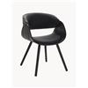 Tomasucci Sedia con braccioli in similpelle effetto legno Visby Evo - Nero