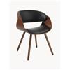 Tomasucci Sedia con braccioli in similpelle effetto legno Visby Evo - Nero