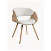 Tomasucci Sedia con braccioli in similpelle effetto legno Visby Evo - Bianco