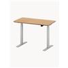 Oakywood Scrivania da lavoro fatta a mano con piano in legno Pro Mini, regolabile in altezza elettricamente - Beige, Bianco